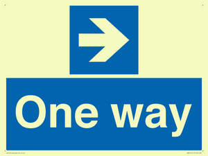 One way with right directional arrow